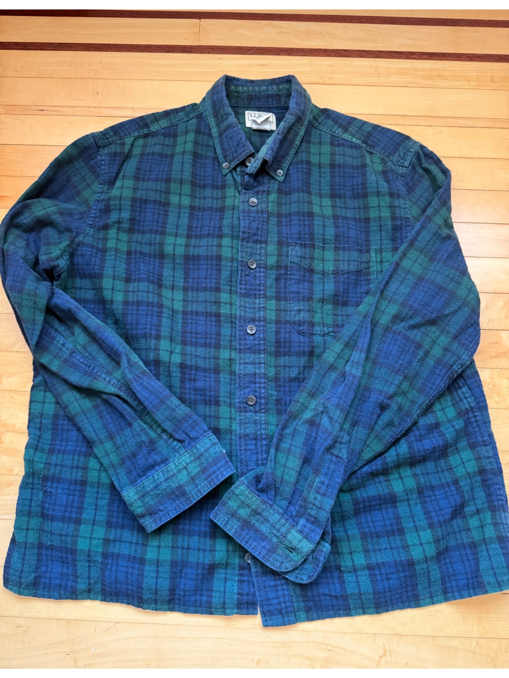 *Vintage* LL Bean Green/Navy Flannel